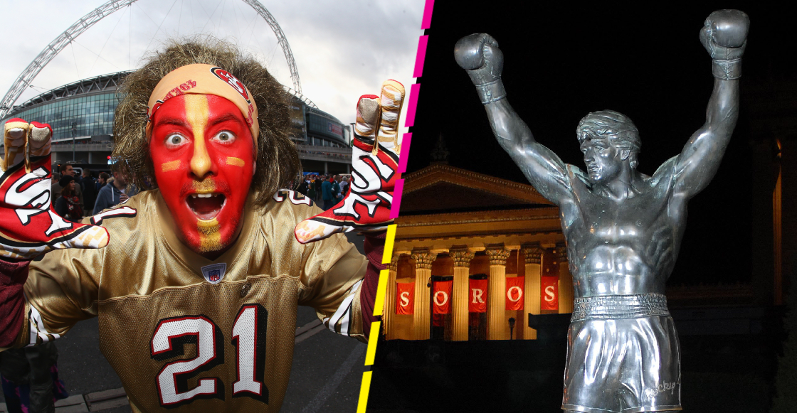 Fans de los 49ers trollean a Eagles metiéndose con la estatua de Rocky Balboa en Philadelphia