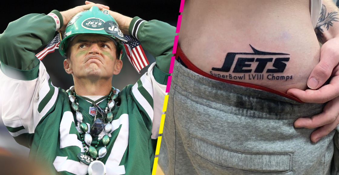 ¡Una locura! Fan de los Jets confía tanto en su equipo que se tatuó que sería campeón del Super Bowl 58