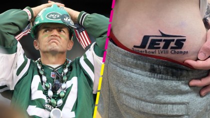 ¡Una locura! Fan de los Jets confía tanto en su equipo que se tatuó que sería campeón del Super Bowl 58