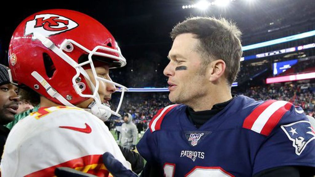 Patrick Mahomes y Tom Brady. 

Foto: NFL