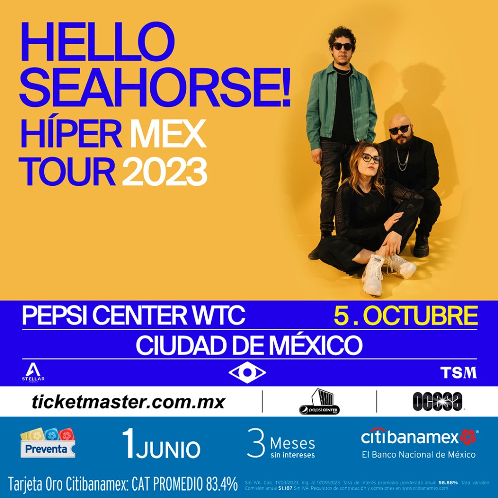 Agenda de conciertos 2023 México Hello Seahorse