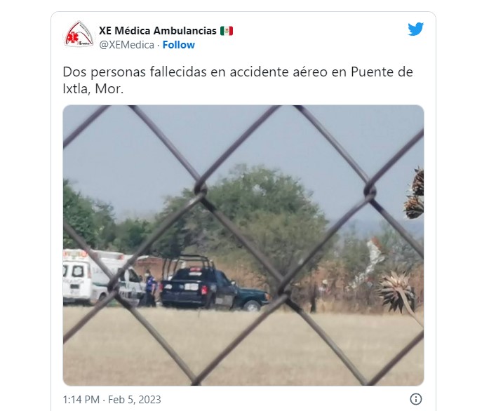 Caída de avioneta en Puente de Ixtla, Morelos, deja dos muertos