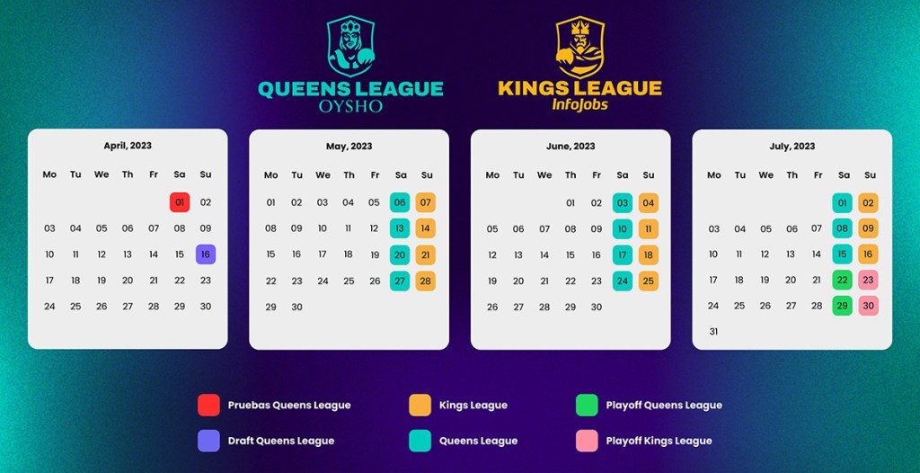 Calendario primer torneo Queens League