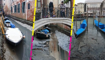 Se secan los canales de Venecia y temen una nueva sequía en Italia.