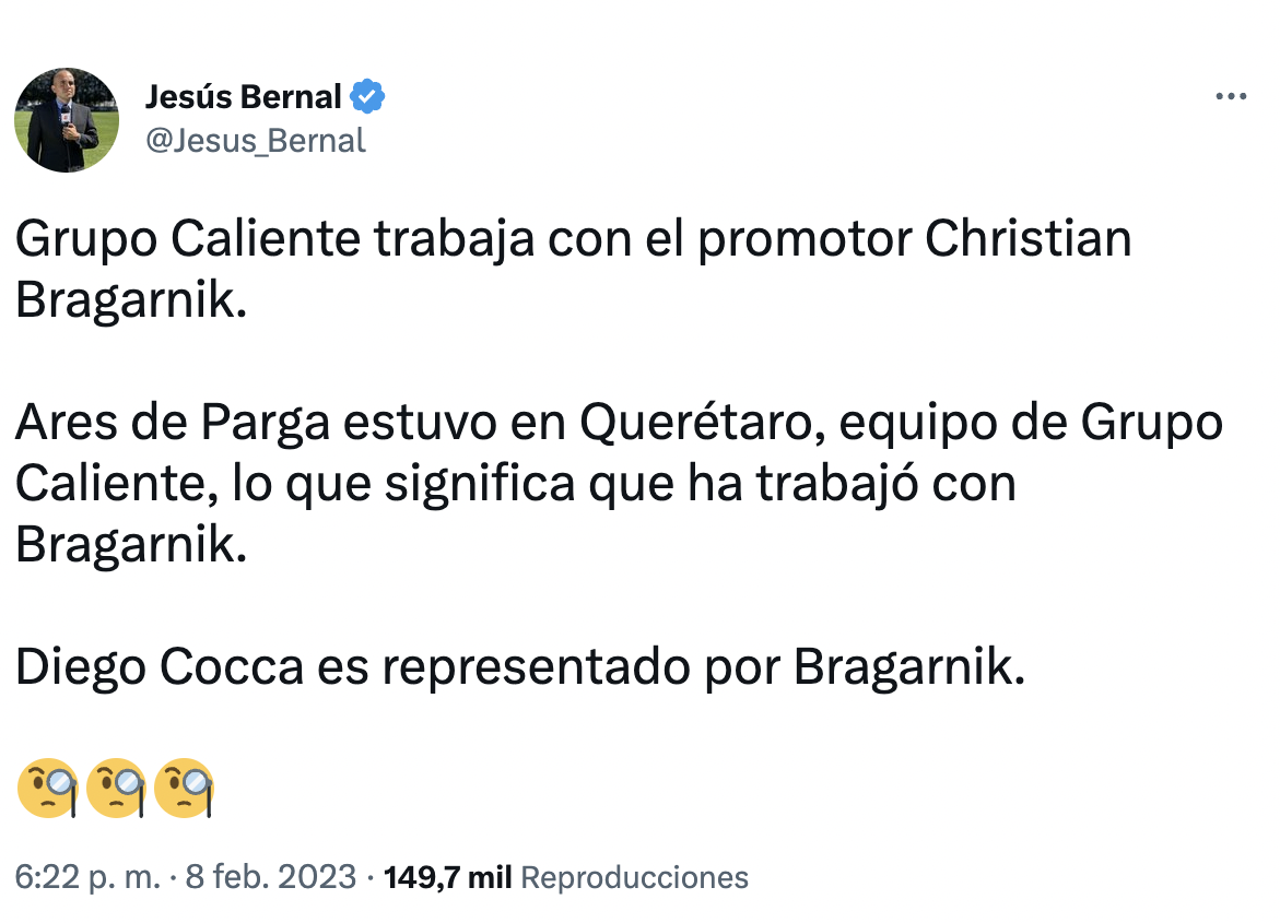 jesus bernal diego cocca representante