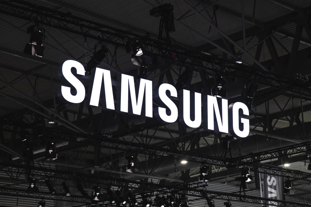 El logo de Samsung durante su presentación en Barcelona 
