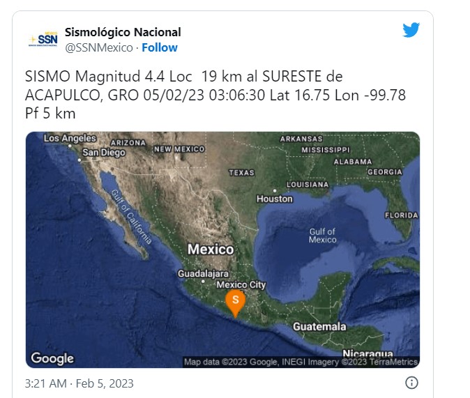 Sismo de magnitud 4.4 despertó a todos en Acapulco