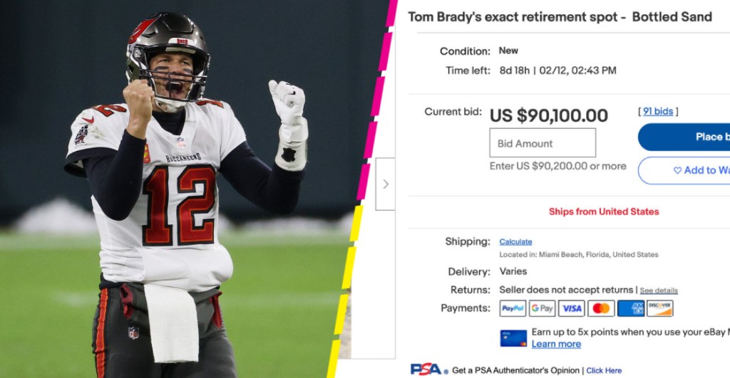 WTF?! Usuario subasta por miles de dólares la arena donde Tom Brady se sentó a anunciar su retiro