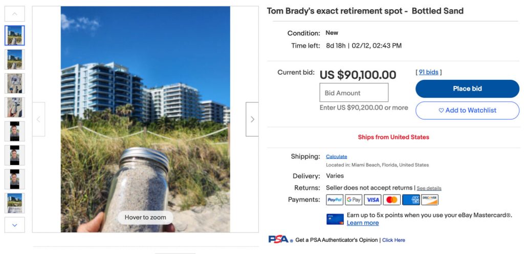 Usuario vende arena donde supuestamente Tom Brady anuncio su retiro