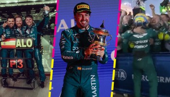 El emotivo festejo de Fernando Alonso por su podio 99 en Fórmula 1