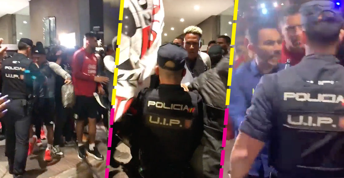 Policías de España encaran a jugadores de la Selección de Perú