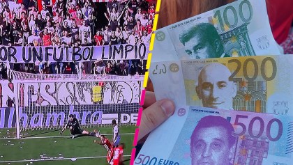 Lluvia de billetes y cánticos: Las protestas en el Sevilla vs Almería por el caso Negreira del Barcelona
