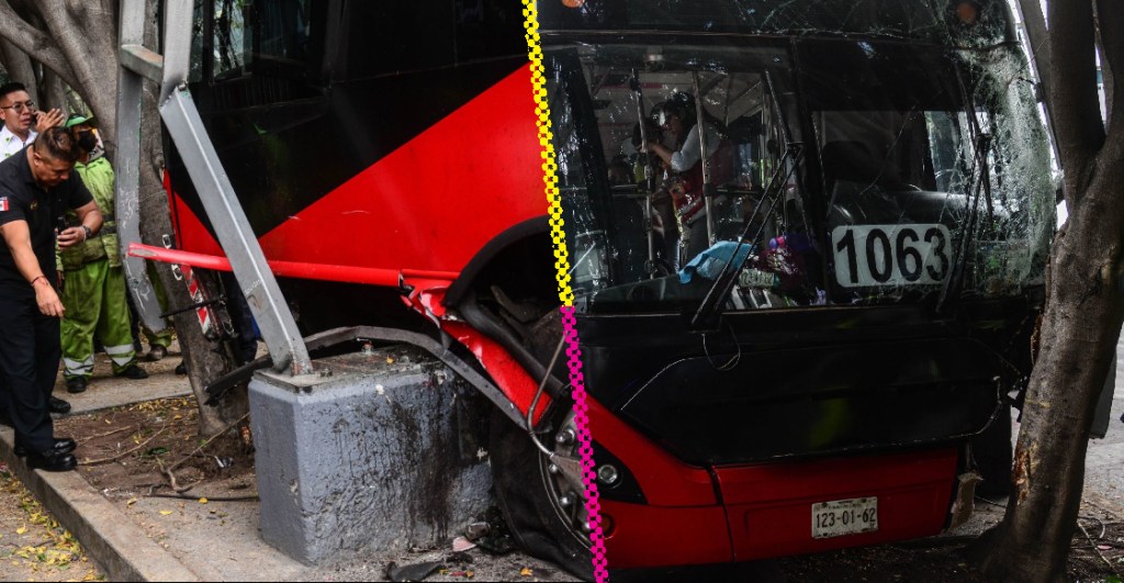 Metrobús choca contra un árbol en Insurgentes y deja 20 heridos