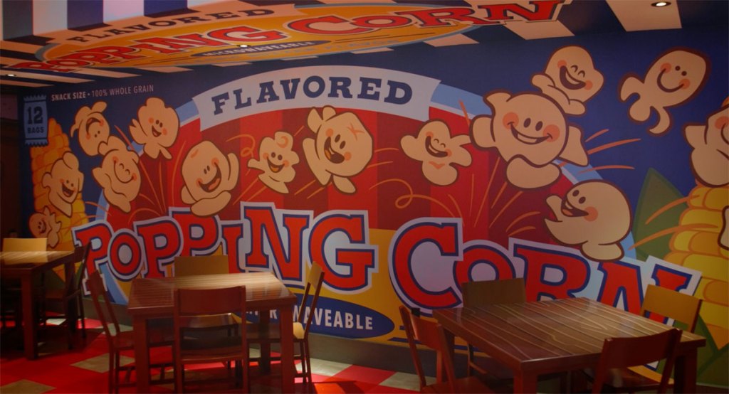 Decoracion del restaurante temático de Toy Story en Disney World