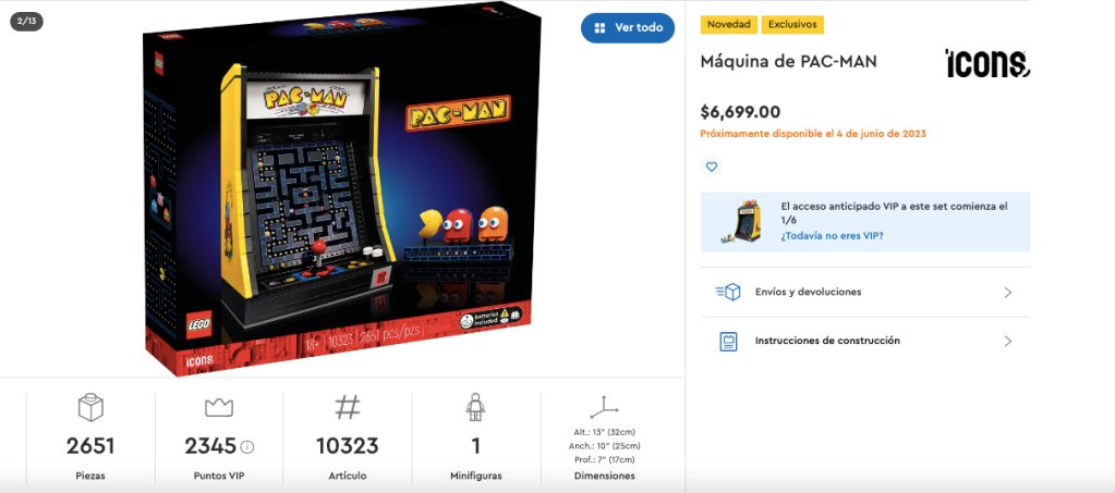 precio del set LEGO de Pac-Man