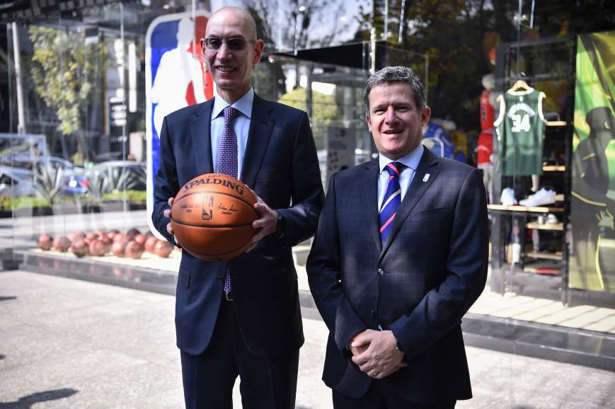 Raul Zarraga, with Adam Silver, NBA Commissioner