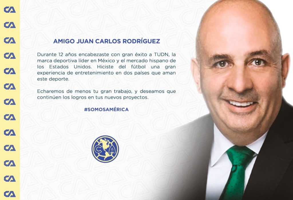 América agradeció el trabajo de Juan Carlos Rodríguez con TUDN