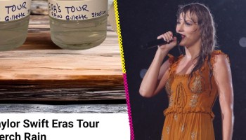 Fan vende botellas con agua de lluvia del concierto de Taylor Swift