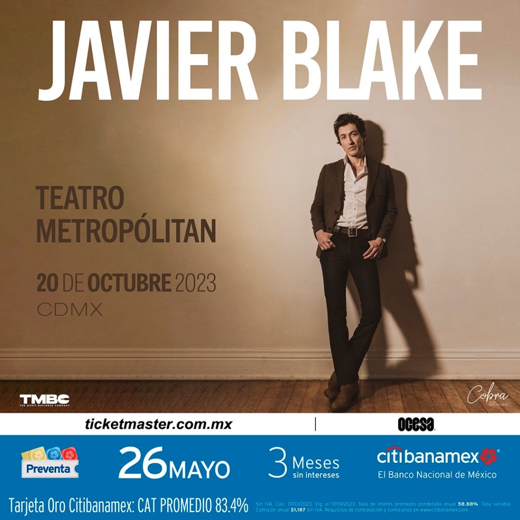 Fecha, preventa, precios y lo que debes saber sobre el concierto de Javier Blake en el Teatro Metropólitan