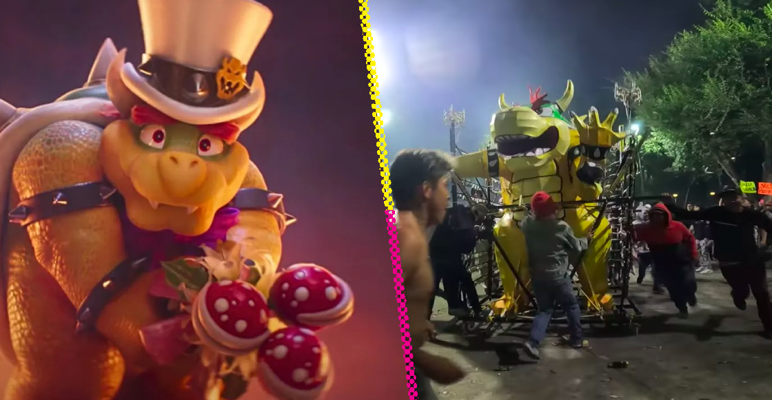 Bien tradicional: Queman torito con forma de Bowser en barrio de México