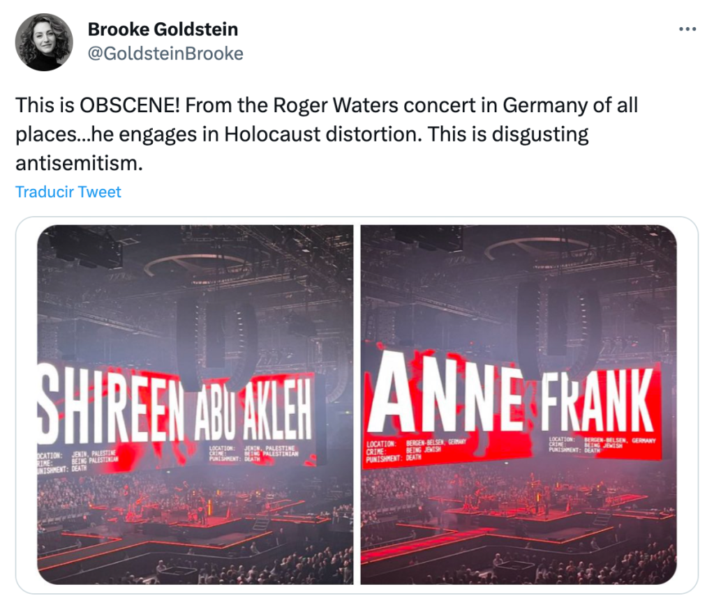 Roger Waters ofendió a Ana Frank en pleno concierto y las críticas no se hicieron esperar