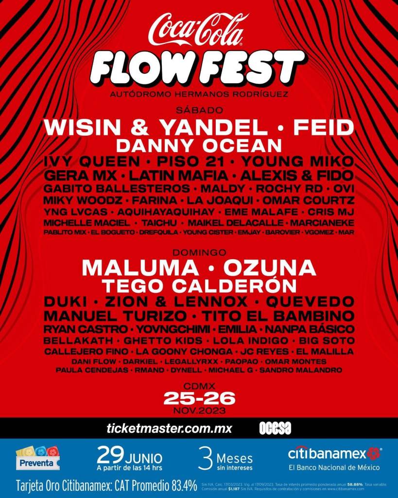 Coca Cola Flow Fest 2023 Cartel, sede, fechas, boletos y más