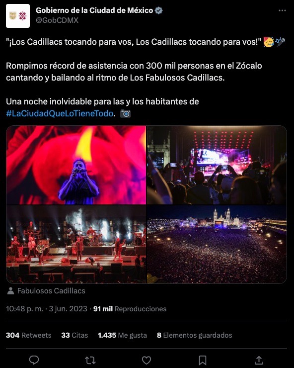 Memes y reacciones concierto de Los Fabulosos Cadillacs en el Zócalo de CDMX