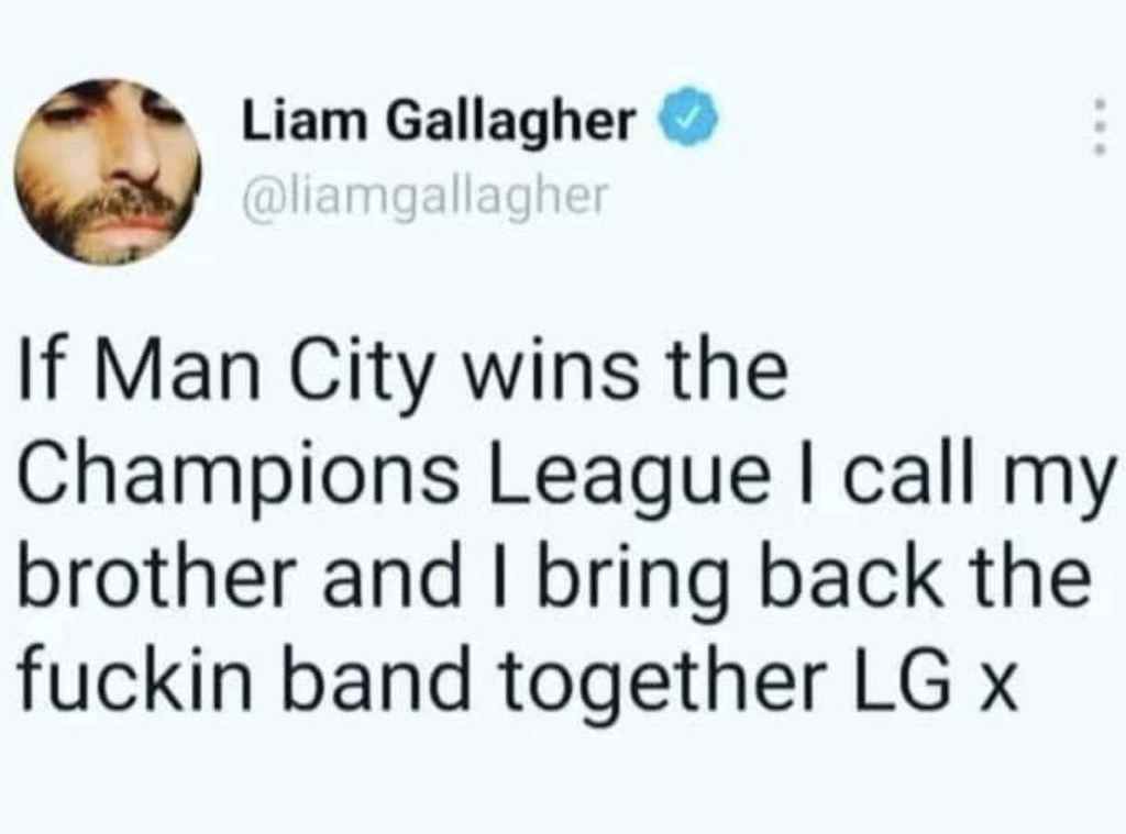 Tuit de Liam Gallagher 
