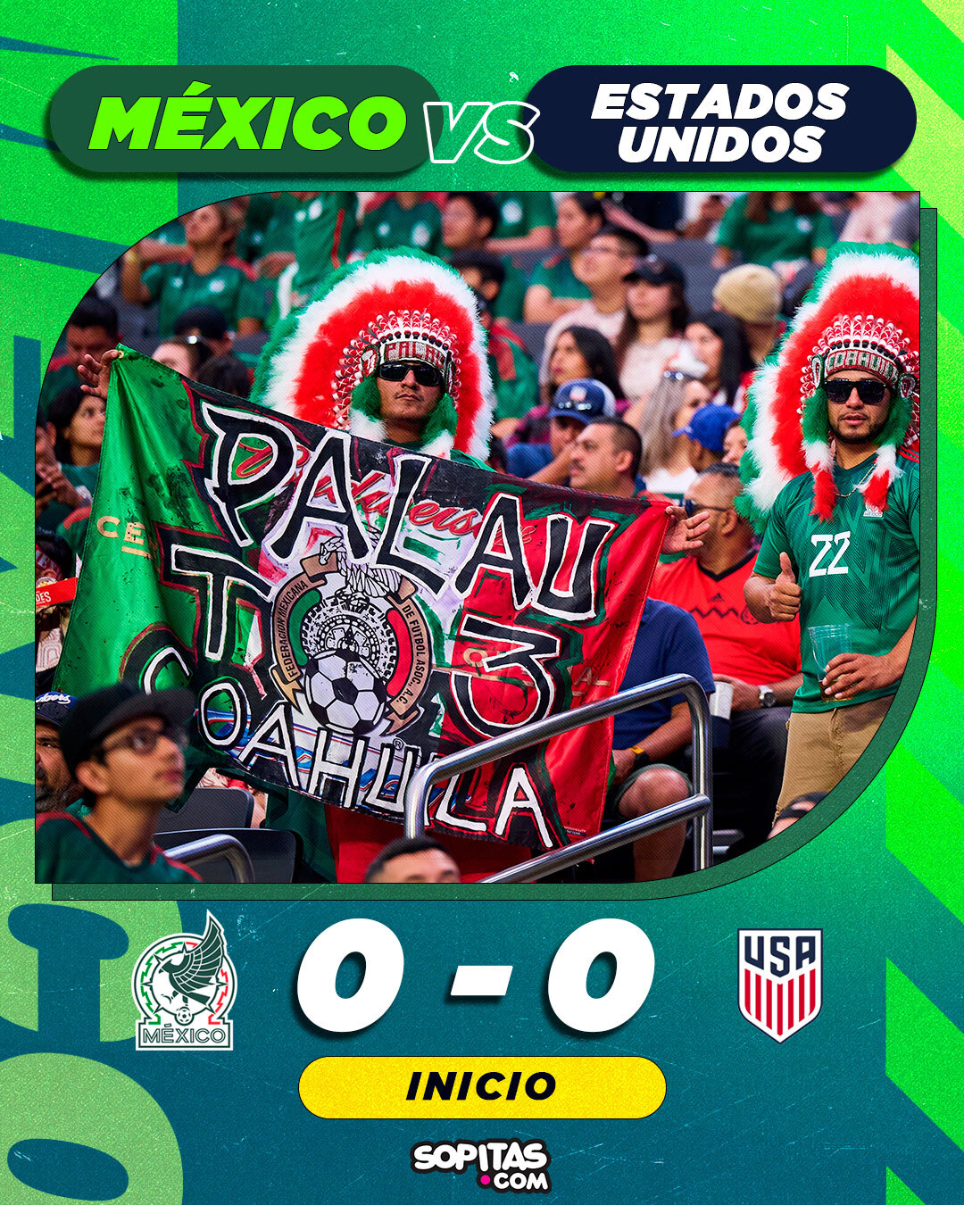 Marcador del México vs Estados Unidos de Nations League