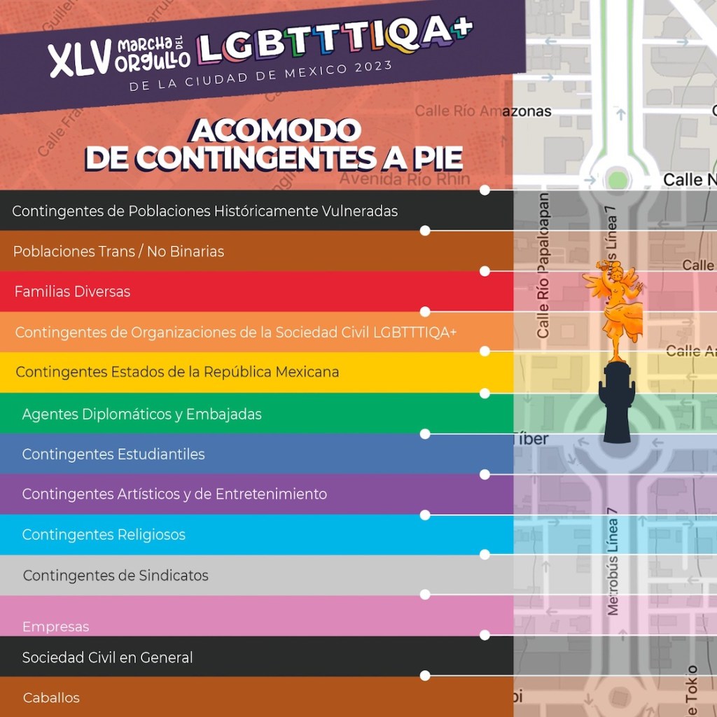 Rutas, horarios y calles cerradas en la Marcha LGBT+ 2023 en CDMX.