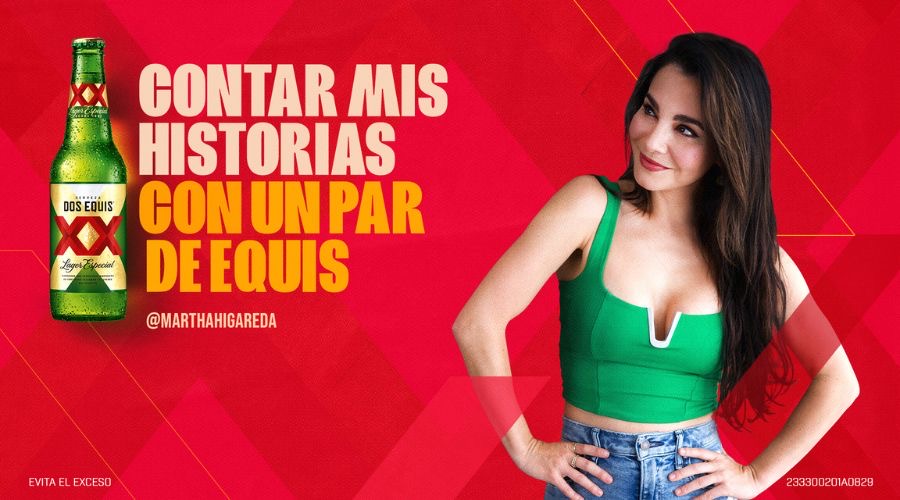 Martha Higareda y Dos Equis