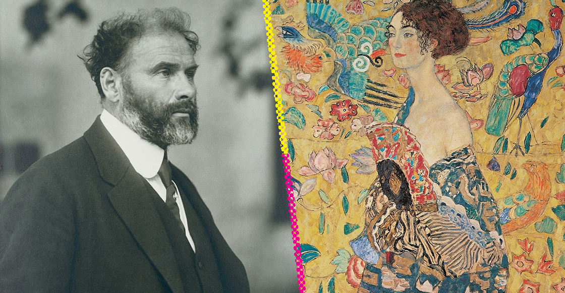 "Mujer con abanico", la pintura de Gustav Klimt