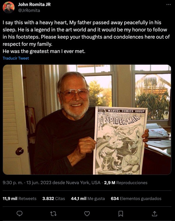 Murió John Romita Sr, legendario artista de cómics, a los 93 años