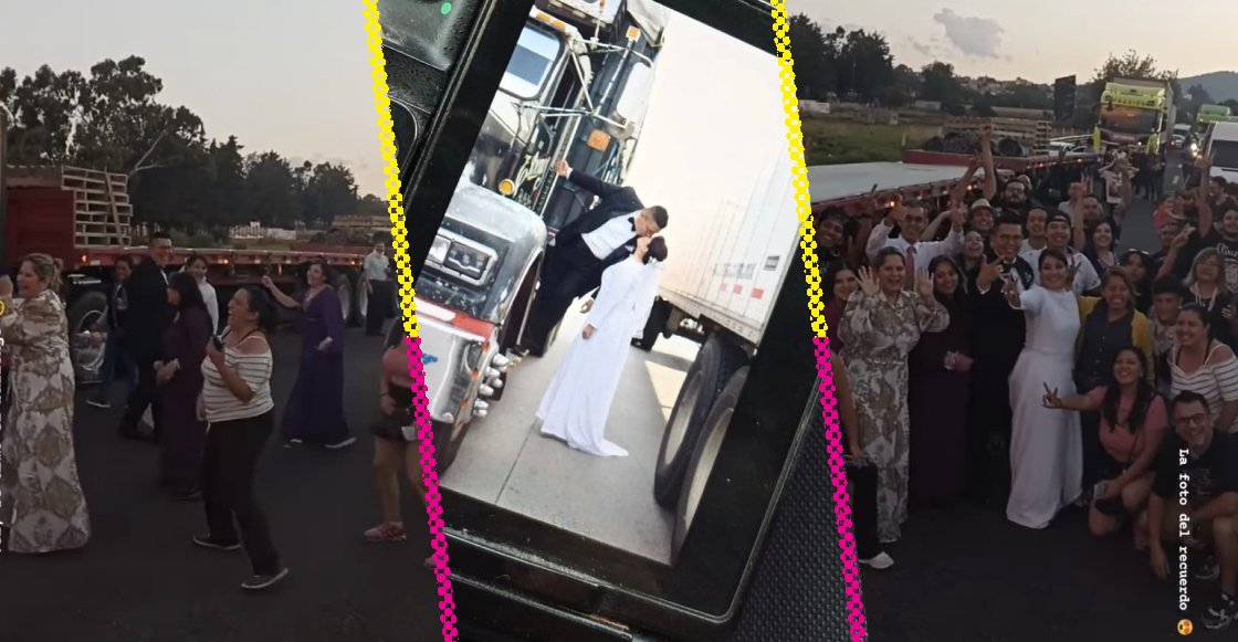 Pareja se tomó fotos y armó la fiesta en pleno bloqueo de la México-Puebla