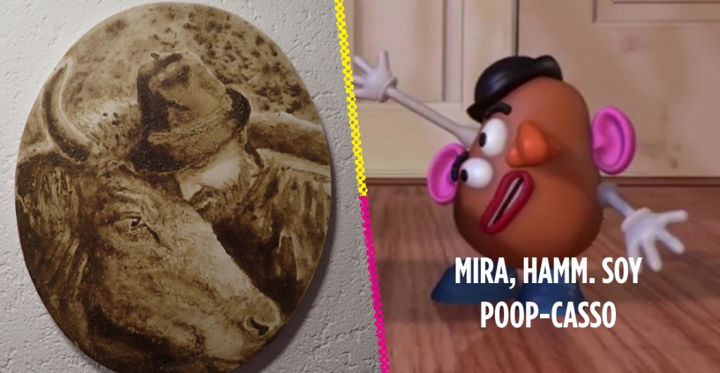 Poop-casso es real: Checa las pinturas hechas con caca que realiza este artista