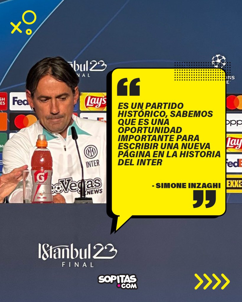 Frases de Simone Inzaghi previo a la final de Champions League