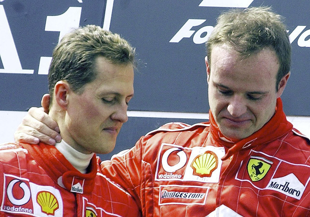 Rubens Barrichello y Micheal Schumacher