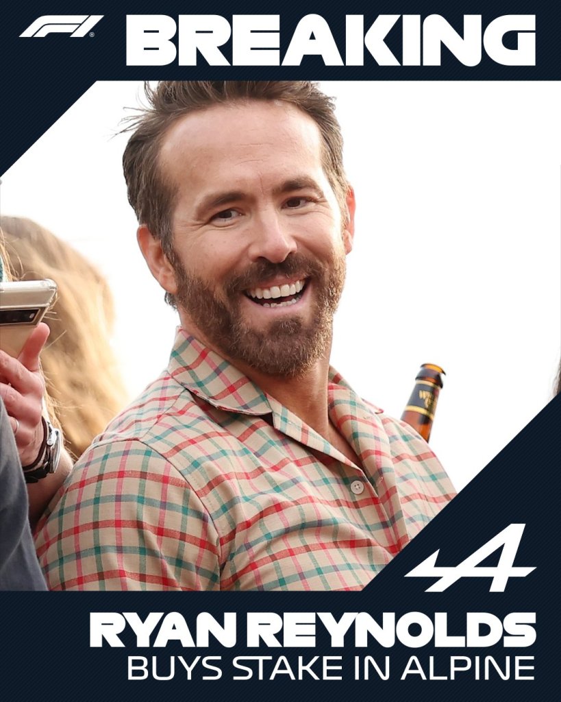 Ryan Reynolds incursionó en F1