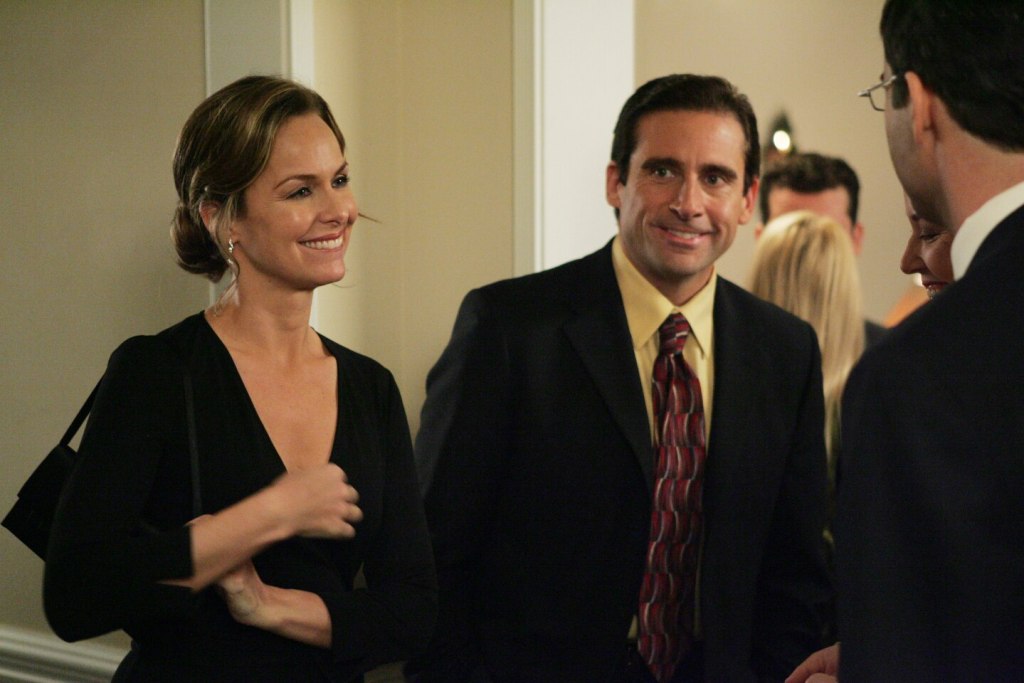 Jan y Michael Scott en el episodio "Cocktails" de The Office