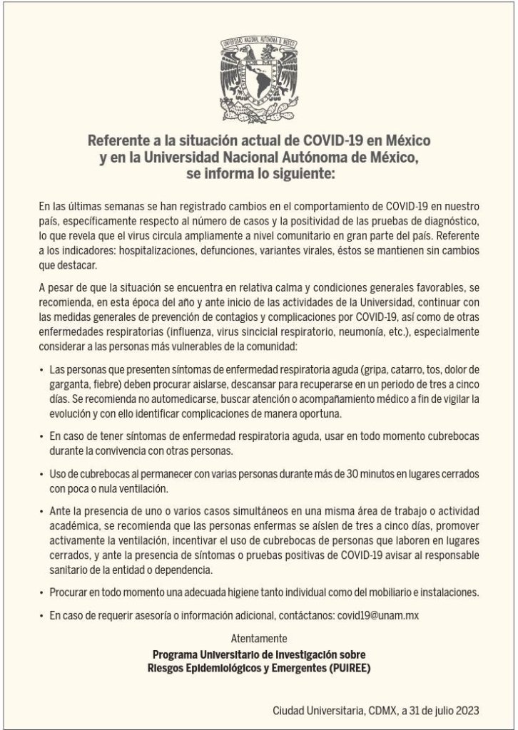 UNAM recomienda regresar al cubrebocas otra vez por COVID