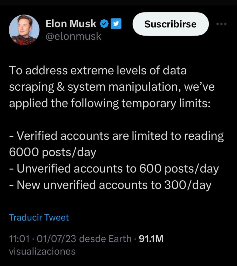 Límite para leer tuits: Elon Musk pone restricciones para quienes no paguen por usar Twitter