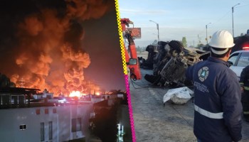 Las fotos y videos de la terrible explosión e incendio de una pipa de gas en Puebla
