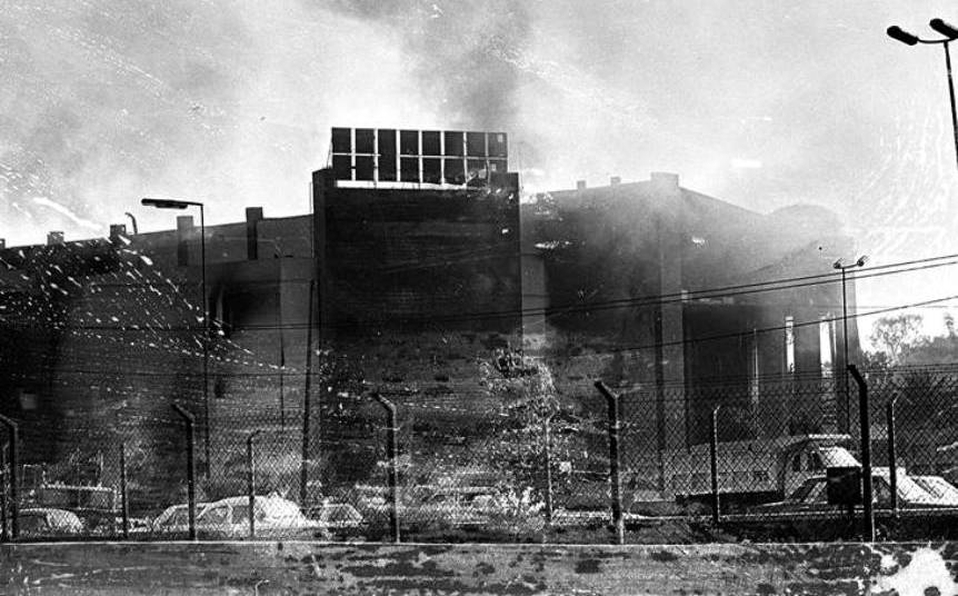 Incendio en la primera Cineteca Nacional.