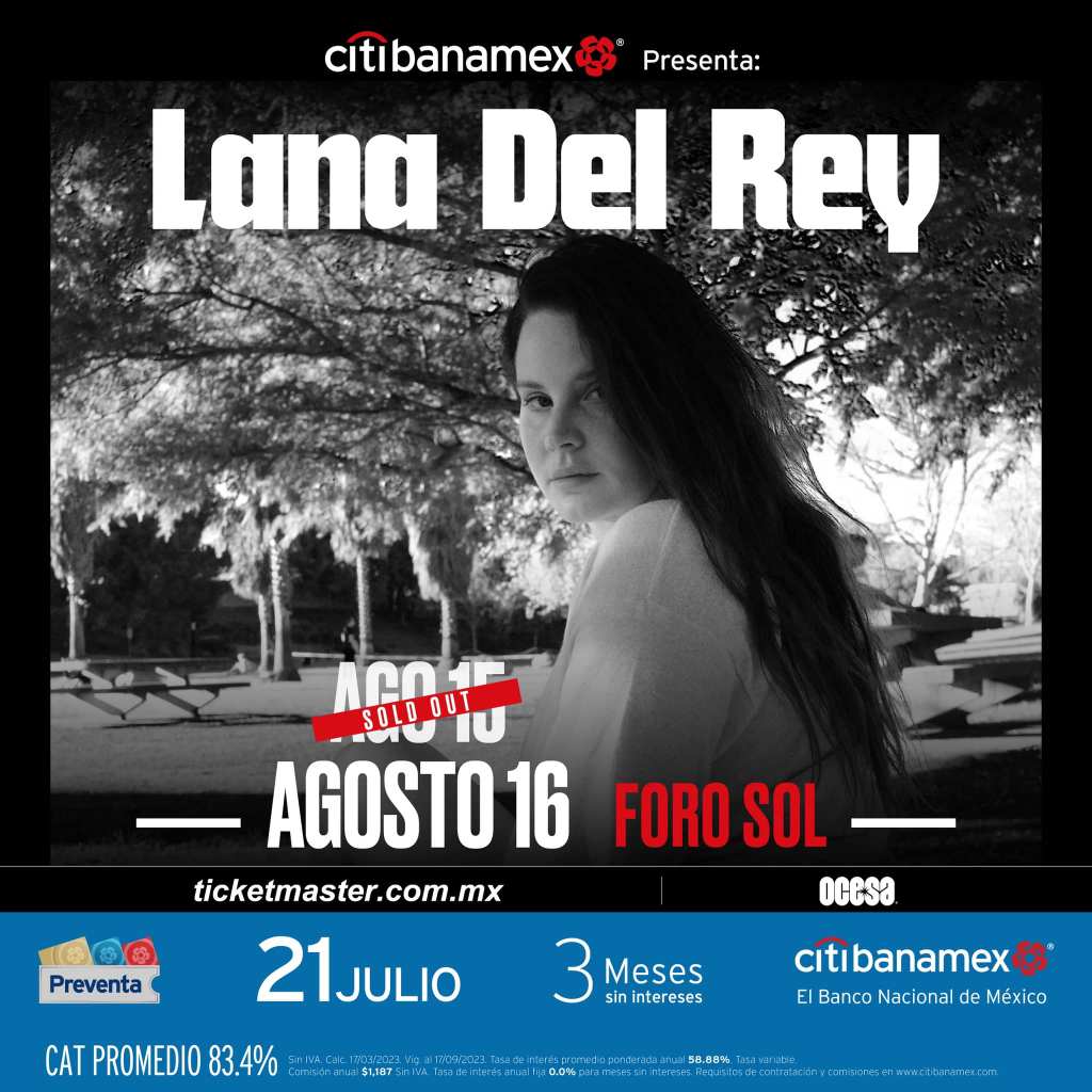 Este es el setlist para los conciertos de Lana Del Rey en la CDMX