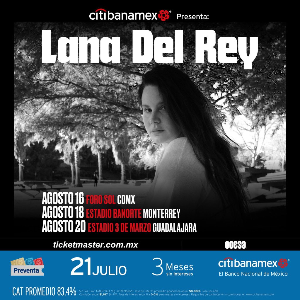 Lana del Rey anuncia conciertos en Monterrey y Guadalajara