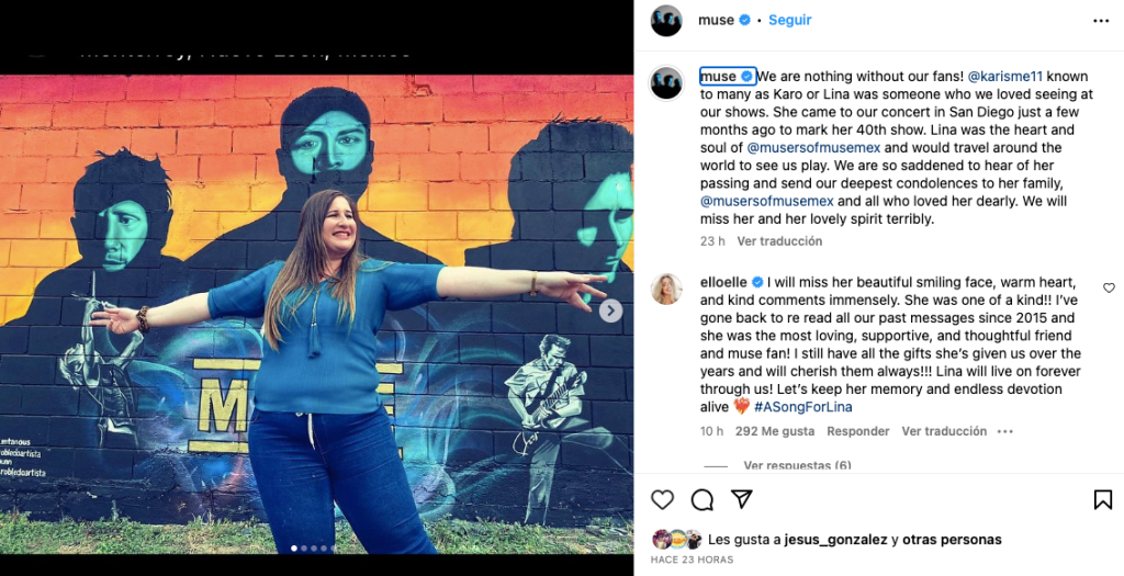 Lina: La fan mexicana a la que Muse rindió un bonito tributo