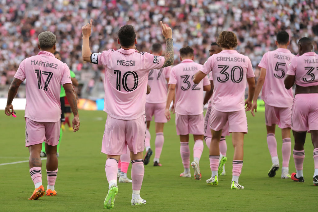 Así celebró Messi su primer doblete con el Inter Miami