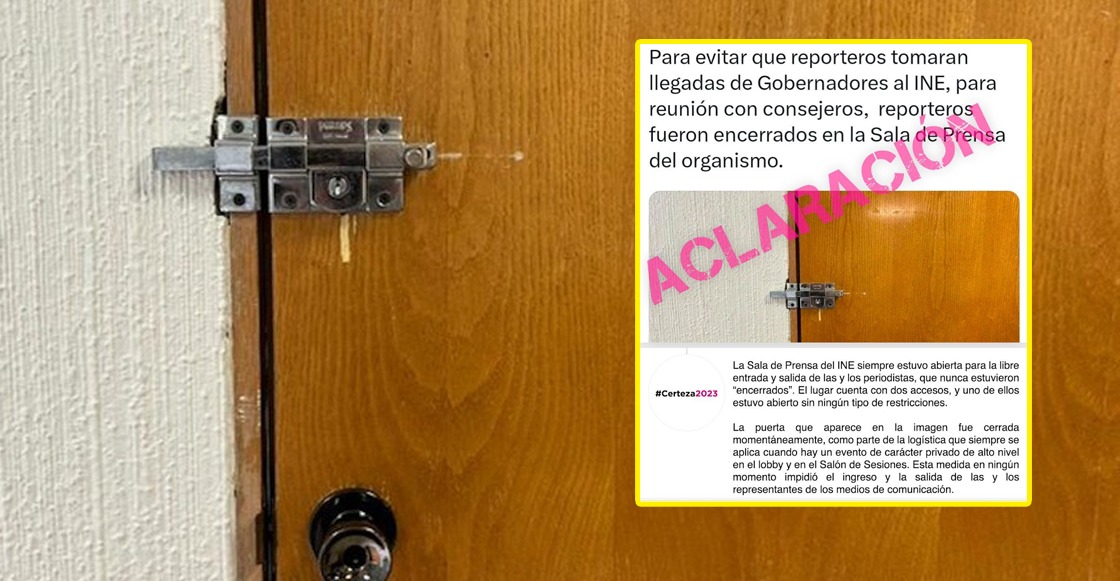 Periodistas encerrados en el INE.