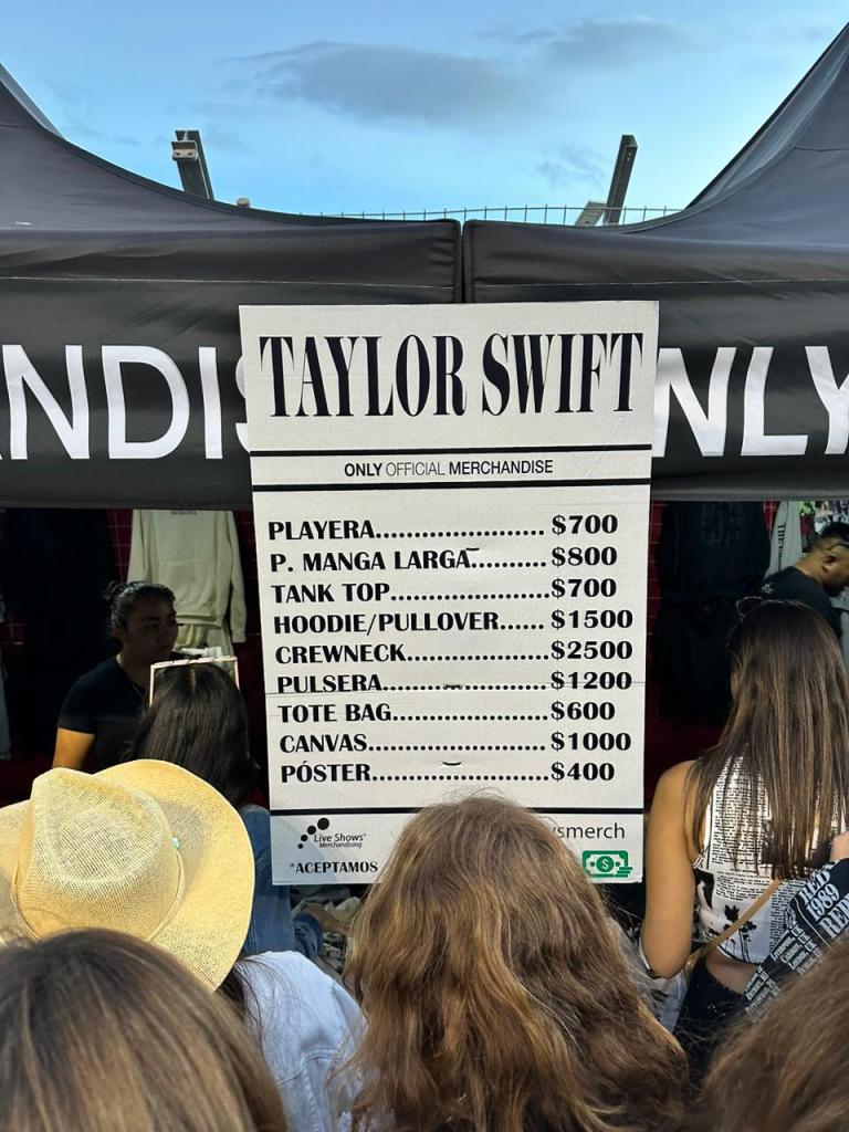 Checa los precios de la merch oficial de Taylor Swift en México