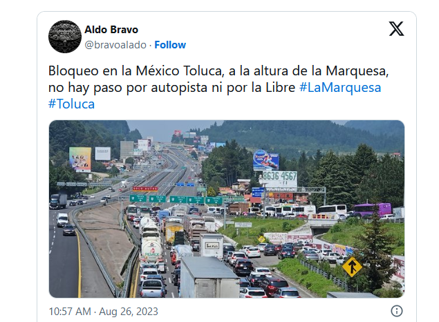 Caos en la Marquesa por bloqueo en la México-Toluca: ¿Qué está pasando?